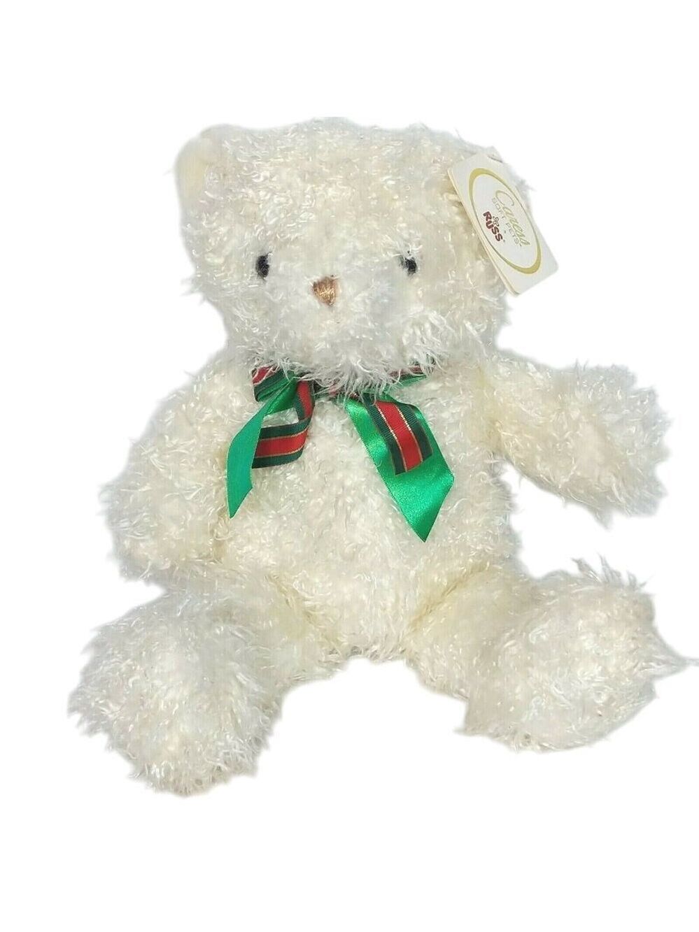 Russ Berrie Curlilocks White Christmas Bear Plush 17 Inch